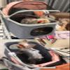 Foldable Pet Stroller with Removable Cabin, Folding Canopy and 360° Wheels view 4