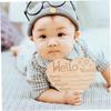 ERINGOGO 3-Piece Heart-Shaped Wooden Name Sign for Newborn Announcements view 4