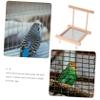 BAZEITFLOW Bird Cage Perch with Mirror, Durable Natural Wood Parrot Toy view 2