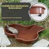 Reptile Water Dish with Ramp, Platform and Drainage Tube, Brown view 3