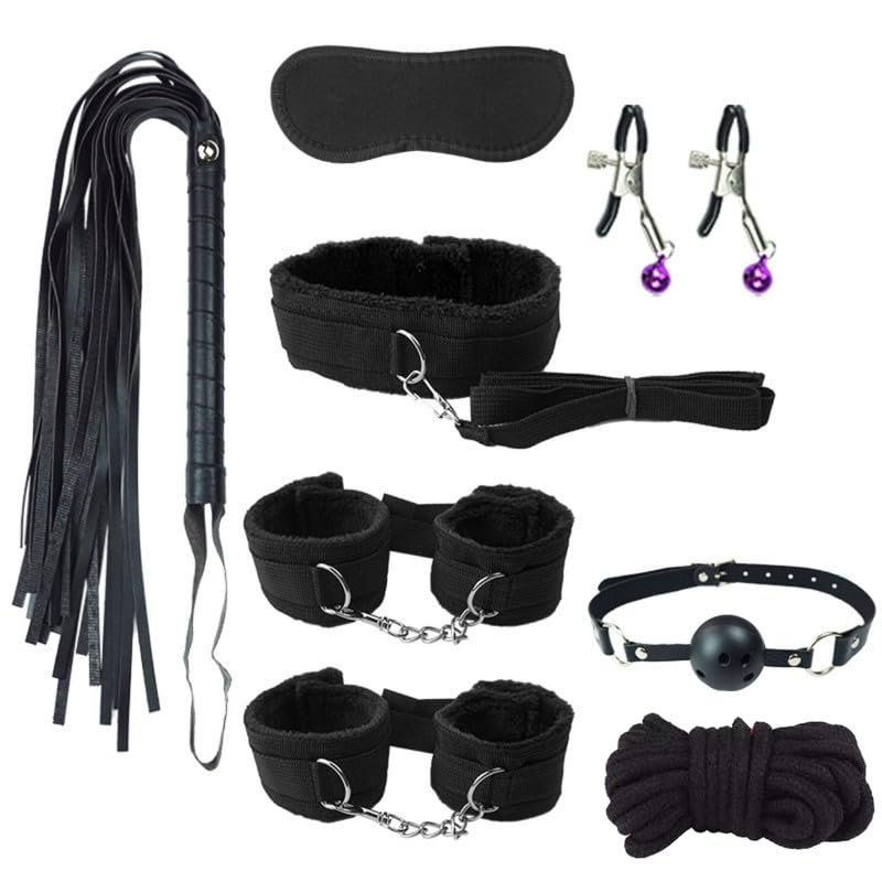 ZeeKoug Strength Training Set, Fitness Equipment Set, Nylon Couple Yoga Indoor Black 8-Piece Set
