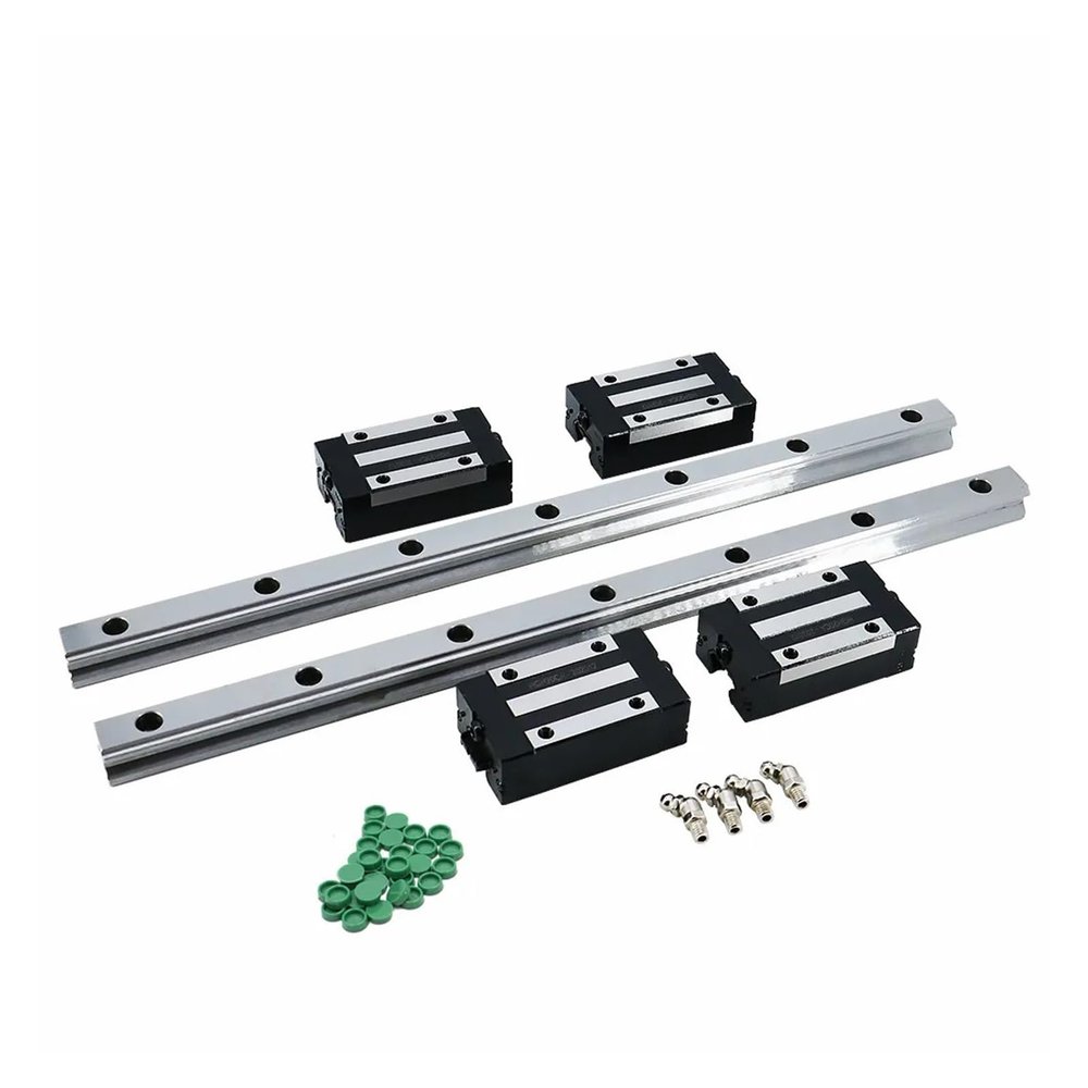 QTYQWC Linear Guides, 2 Pcs HGH25/HGR25 200–2500 mm Linear Rails + 4 Pcs HGH25CA/HGW25CC Blocks (Color: 2 Rails, 4 HGW25CC; Size: 900 mm)