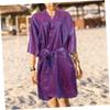Purple Hairdressing Cape for Adults, Lightweight Imitation Silk view 2
