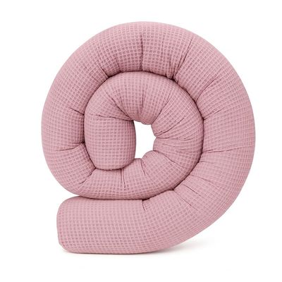 Schlangenmanufaktur Baby Bed Bumper Cuddle Snake, Dusty Pink, Waffle Piqué, Handmade in Bavaria, OEKO-TEX, 80 x 13 cm