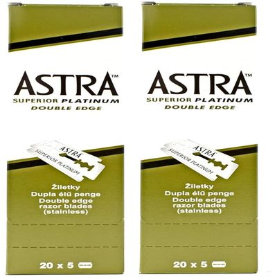 Razor Blades Club Astra Green Double-Edge Razor Blades, 200 Count