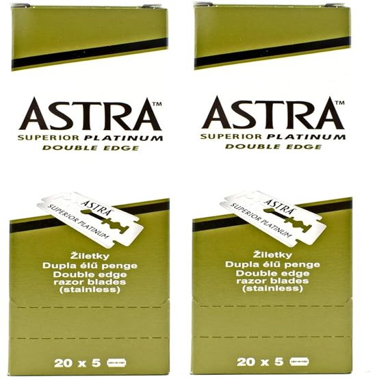 Razor Blades Club Astra Green Double-Edge Razor Blades, 200 Count