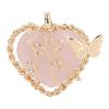 Fafeicy Heart-Shaped Healing Crystal Pendant for Energy, Love, and Meditation (Rose) view 1