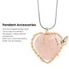 Fafeicy Heart-Shaped Healing Crystal Pendant for Energy, Love, and Meditation (Rose) view 2