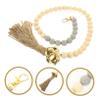 HOMOBABE Dog Bell with Wooden Hanging Rope and Beads view 3