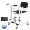 LADECNERHT Hydraulic Patient Lift Transfer Chair, Multifunctional Folding Commode Wheelchair, Transfer Aid for Seniors, 180° Split Adjustable, Black view 1