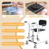 LADECNERHT Hydraulic Patient Lift Transfer Chair, Multifunctional Folding Commode Wheelchair, Transfer Aid for Seniors, 180° Split Adjustable, Black view 3