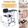 LADECNERHT Hydraulic Patient Lift Transfer Chair, Multifunctional Folding Commode Wheelchair, Transfer Aid for Seniors, 180° Split Adjustable, Black view 4