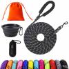 Long Dog Leash, 5 m x 8 mm, Black, with Padded Handle and Locking Carabiner view 1