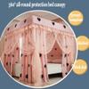 WOTZOV Bed Canopy with 4 Corner Posts, Mosquito Net, Gray 2, 180 x 200 cm view 3
