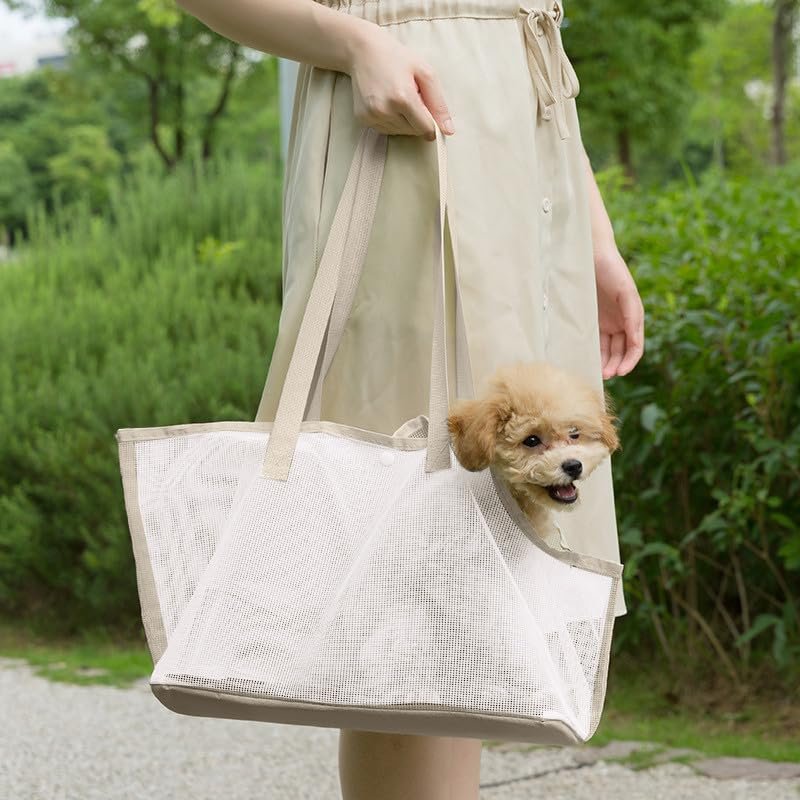 Pet Carrier Bag Small Dog Cat Travel Bag (Beige Yellow)