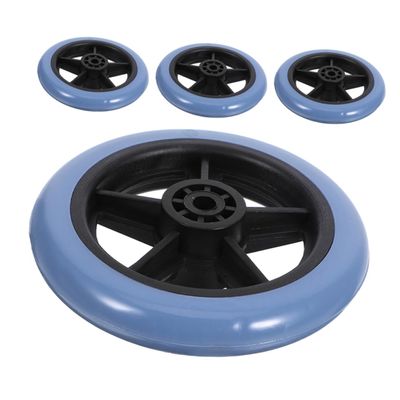 minkissy 4-Piece Universal Walker Replacement Wheels, PVC and Metal, Blue