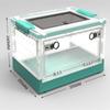 AMYSTY Terrarium Feeding Box for Snails, Reptiles, Amphibians, and Jumping Spiders, Blue, 39.5 cm view 2
