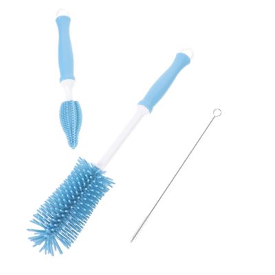 HOOTNEE Rotating Baby Bottle Brush with Silicone Suction Cup and Storage Box