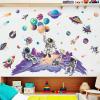 Space Wall Stickers with Colorful Rockets and Astronauts view 3
