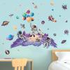 Space Wall Stickers with Colorful Rockets and Astronauts view 4