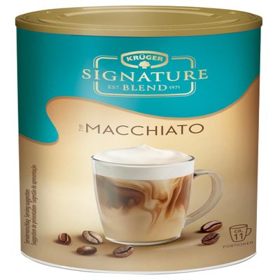 KRÜGER Signature Blend Macchiato 200 g Can, Instant Coffee with Creamy Milk and Foam Topping