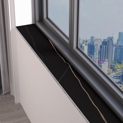 Dailify Black Marble-Pattern Windowsill Mat, 130 x 35 cm