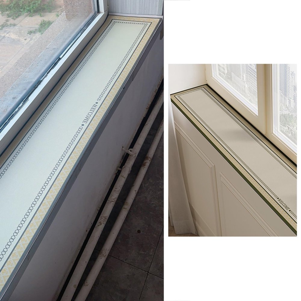 Dailify Window Sill Mat, Non-Slip and Water-Absorbent, 140 x 20 cm