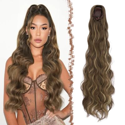 FESHFEN 75 cm Synthetic Wavy Drawstring Ponytail Hairpiece