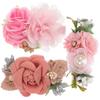 ZUNOXAZ 3-Piece Flower Hair Clips for Toddlers and Girls, Delicate Pink Floral Hair Accessories view 1