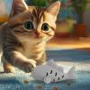 Cat Treat Dispenser Toy with Feather, Snack Puzzle and Chew Aid view 3