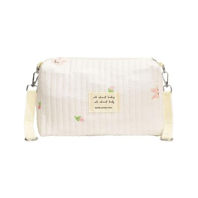 Stroller Hanging Diaper Bag with Embroidered Pattern