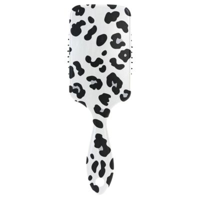 Minimalist Hair Brush for Women, Thin Massage Brush for Wet Hair, Ergonomic Handle, Black and White