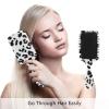 Minimalist Hair Brush for Women, Thin Massage Brush for Wet Hair, Ergonomic Handle, Black and White view 4