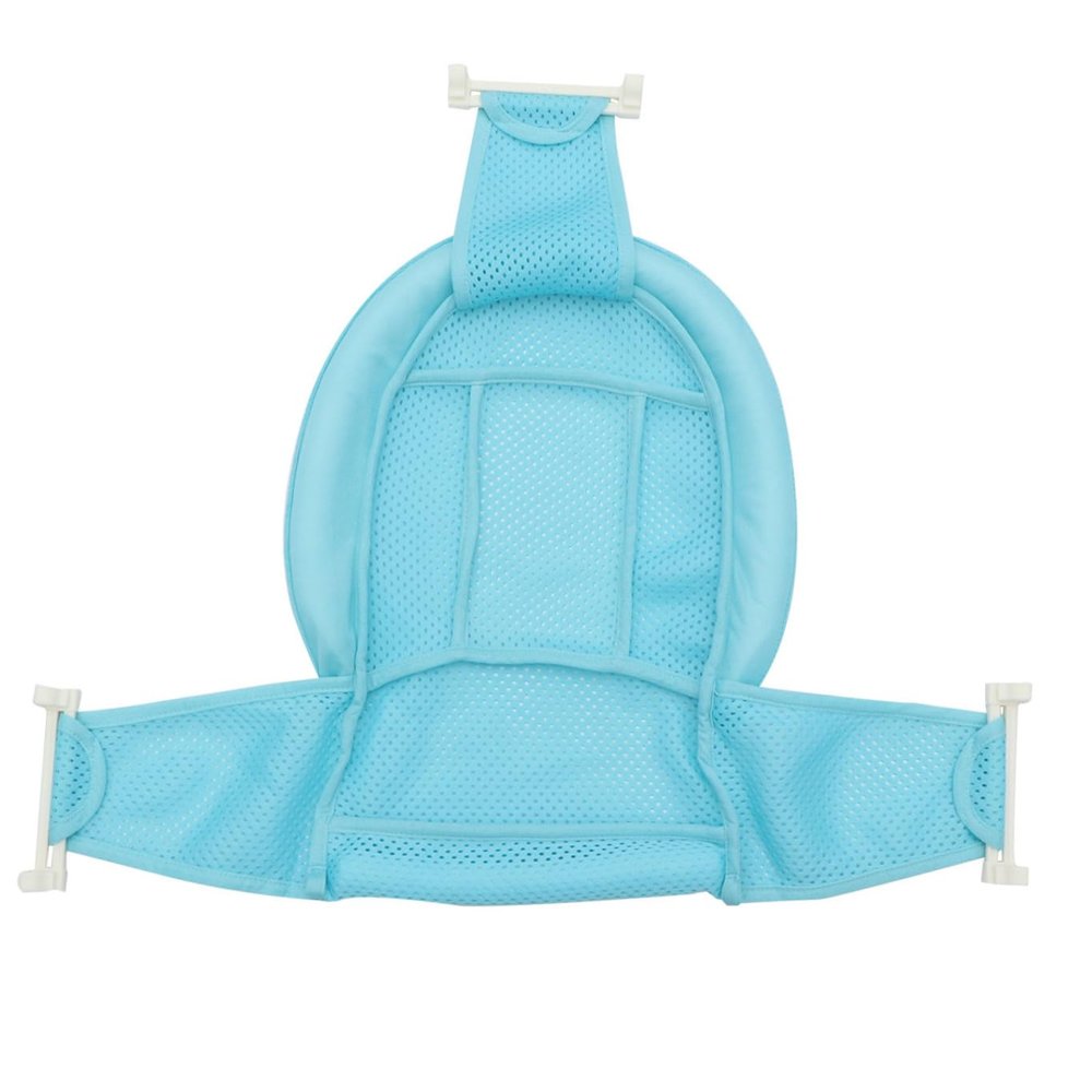 Blue Polyester Bath Seat Support Net with Button