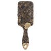 Vintage-Style Scalp Massager Hair Brush, Gold Floral Pattern, Black, for Curly Hair view 1