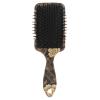 Vintage-Style Scalp Massager Hair Brush, Gold Floral Pattern, Black, for Curly Hair view 2
