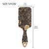 Vintage-Style Scalp Massager Hair Brush, Gold Floral Pattern, Black, for Curly Hair view 3