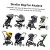 Black Nylon Stroller Bag for Air Travel with Two Shoulder Straps view 3
