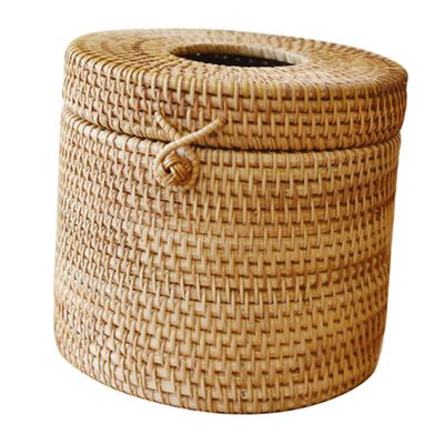 Gatuida Brown Handwoven Rattan Tissue Box