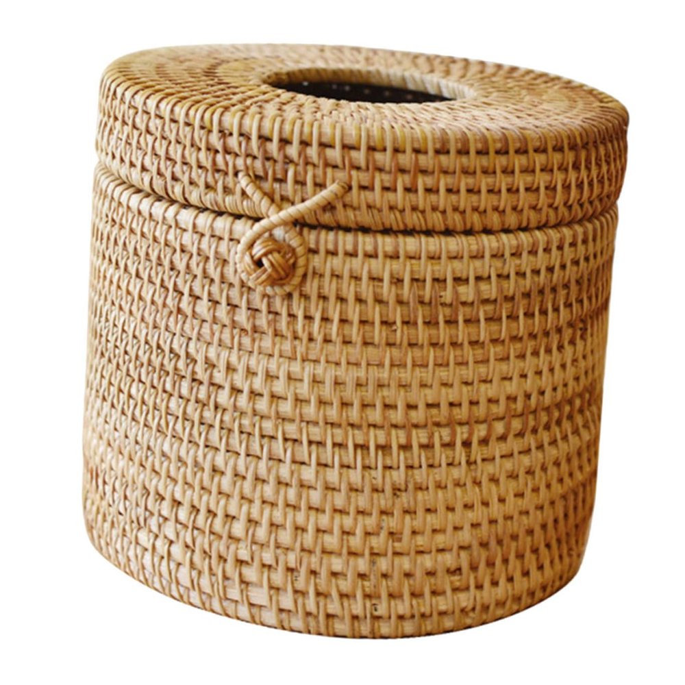 Gatuida Brown Handwoven Rattan Tissue Box