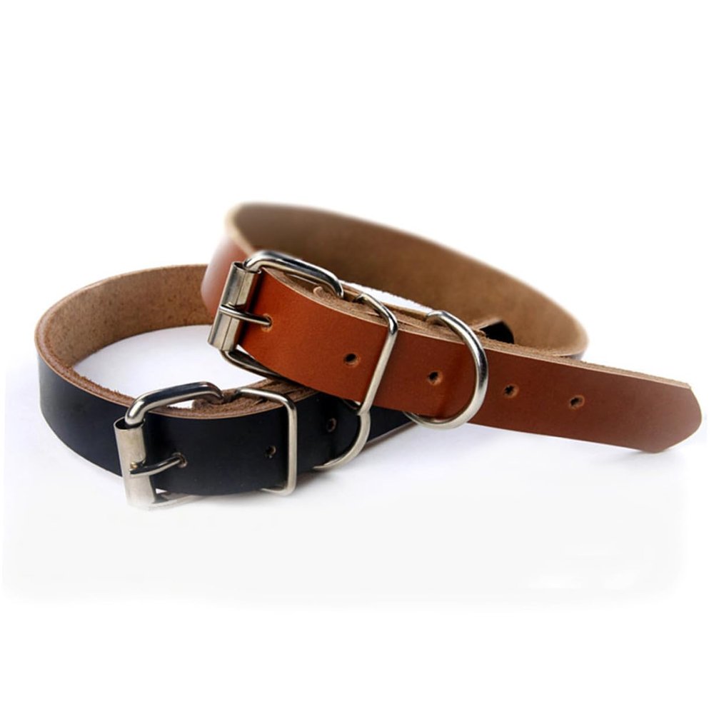 VERDANVERSE Adjustable Dog Collar in Durable Leather - Black