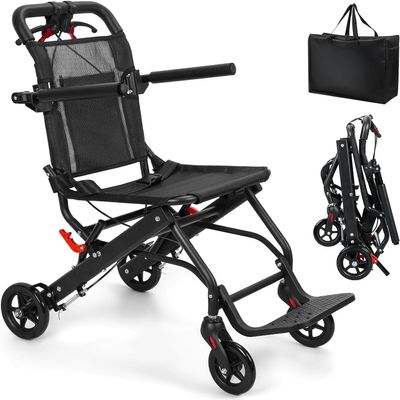 KOGTYB Ultralight Foldable Transport Wheelchair for Adults and Seniors