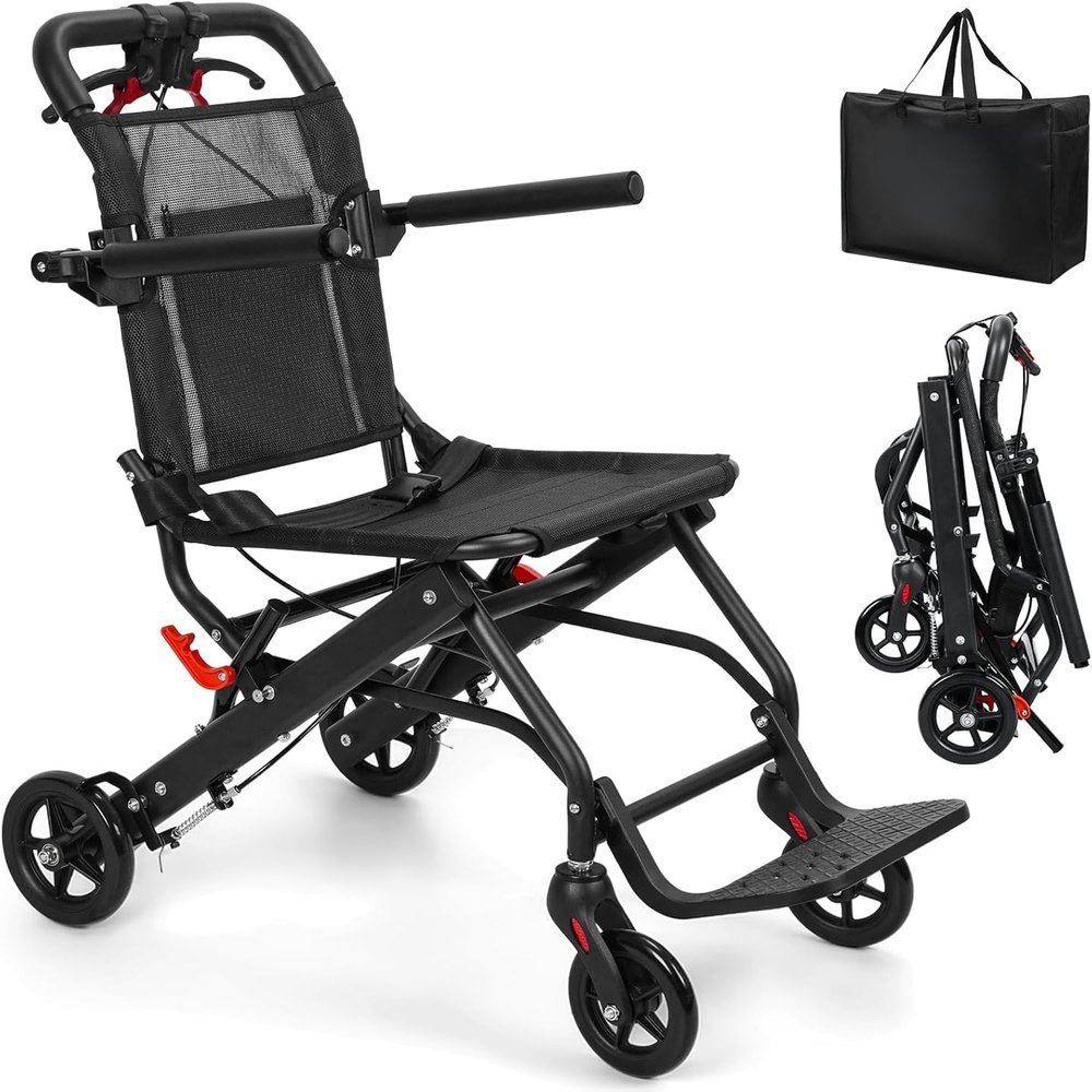 KOGTYB Ultralight Foldable Transport Wheelchair for Adults and Seniors