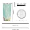 BVKWNTSA Stainless Steel Travel Cup, Happy Easter Eggs and Rabbit Tail Print, Insulated with Lid and Straw view 2