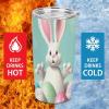BVKWNTSA Stainless Steel Travel Cup, Happy Easter Eggs and Rabbit Tail Print, Insulated with Lid and Straw view 3