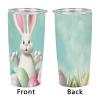 BVKWNTSA Stainless Steel Travel Cup, Happy Easter Eggs and Rabbit Tail Print, Insulated with Lid and Straw view 4