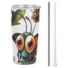 BVKWNTSA Stainless Steel Cartoon Insect Travel Cup with Lid and Straw view 1
