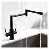 YCVAWEOD Kitchen Faucet, Matte Black Folding Faucet with 3-Way Filtered Water Mixer view 1
