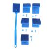lvifloae Aquarium Cleaning Brush with Long Handle, Double-Sided Sponge, 5 Replacement Heads, Blue view 1