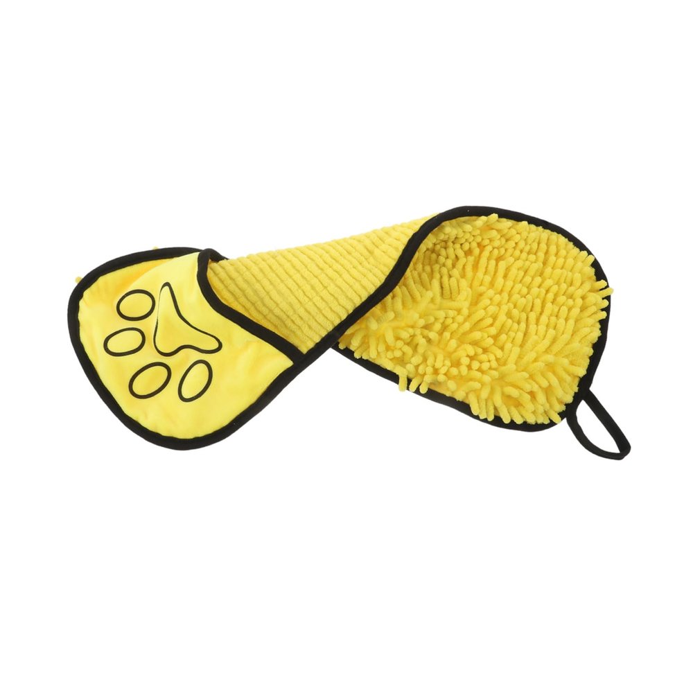 Chenille Dog Towel with Hand Pockets, Absorbent and Quick-Drying